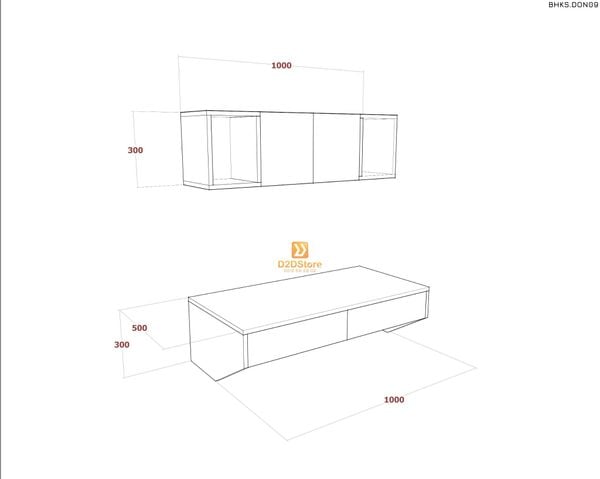 Bàn học đơn cho bé có kệ sách BHKS.DON09