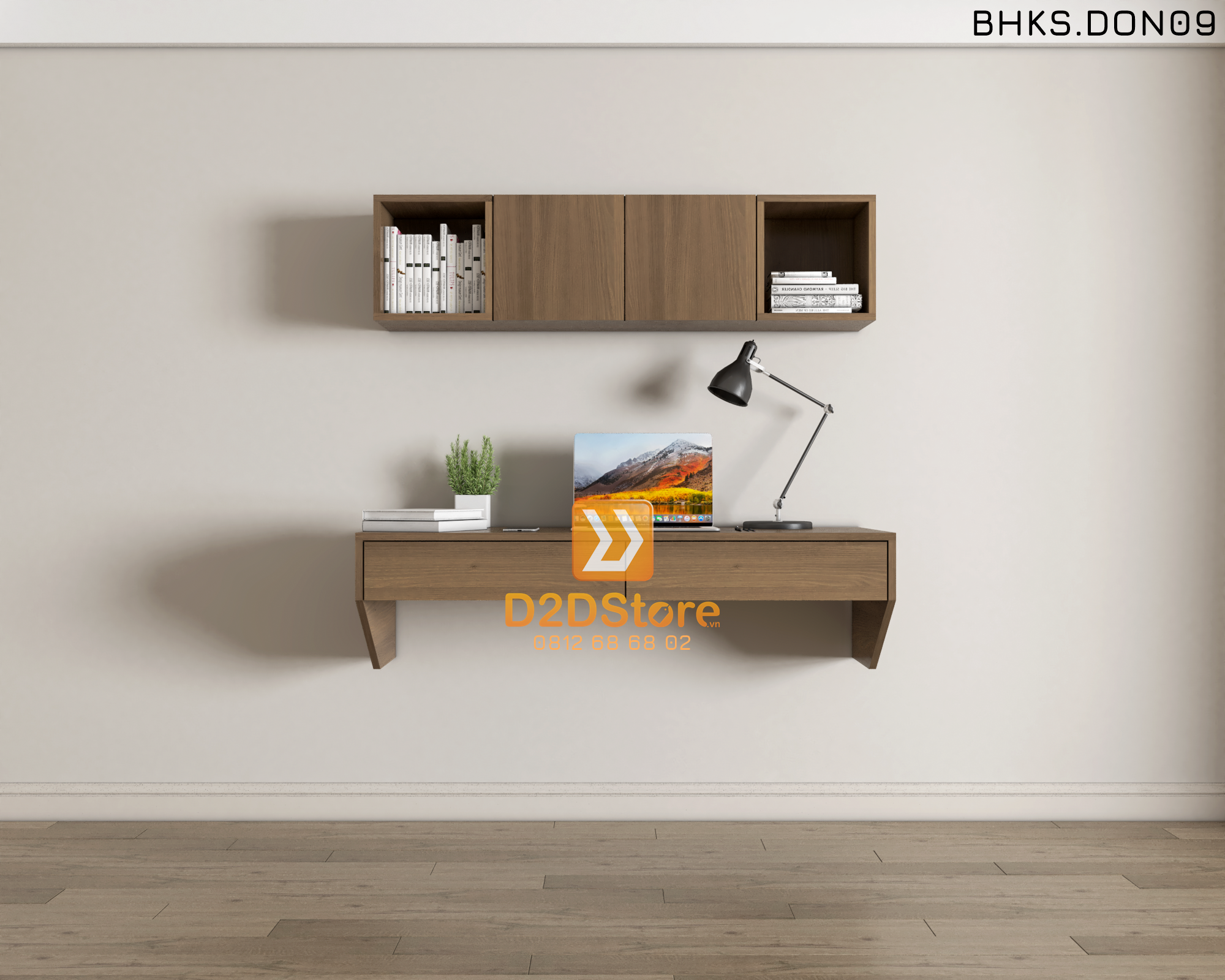  Bàn học đơn cho bé có kệ sách BHKS.DON09 