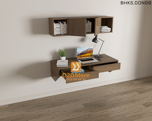 Bàn học đơn cho bé có kệ sách BHKS.DON09