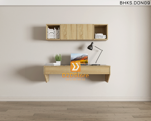 Bàn học đơn cho bé có kệ sách BHKS.DON09