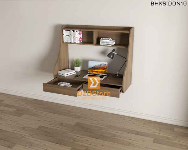 Bàn học đơn cho bé có kệ sách BHKS.DON10