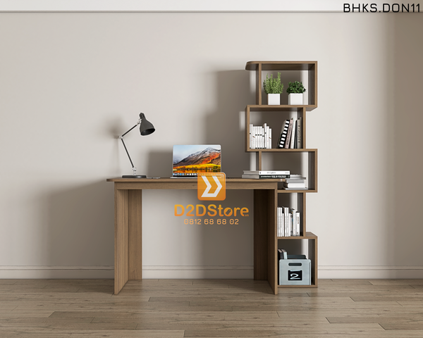 Bàn học đơn cho bé có kệ sách BHKS.DON11