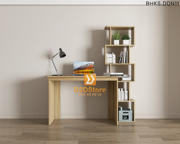 Bàn học đơn cho bé có kệ sách BHKS.DON11