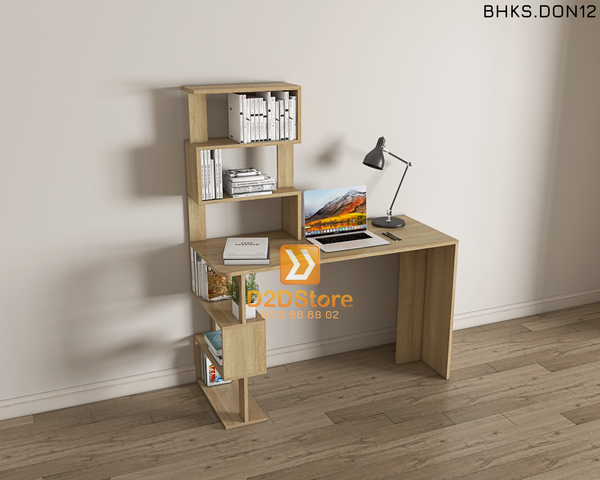 Bàn học đơn cho bé có kệ sách BHKS.DON12