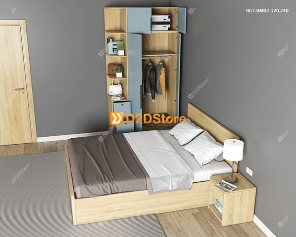 Bộ giường tủ phòng ngủ bố mẹ BGT.BM02-120.240