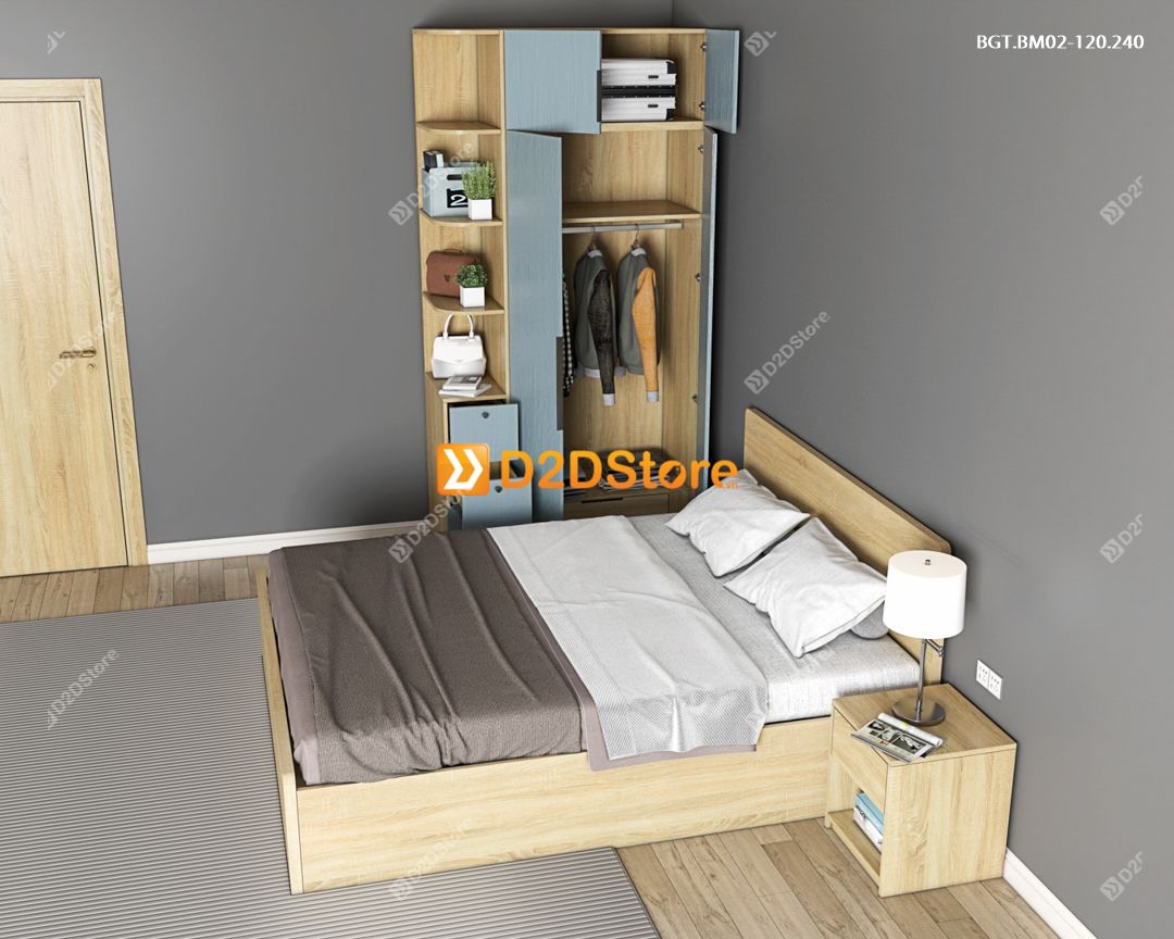  Bộ giường tủ phòng ngủ bố mẹ BGT.BM02-120.240 