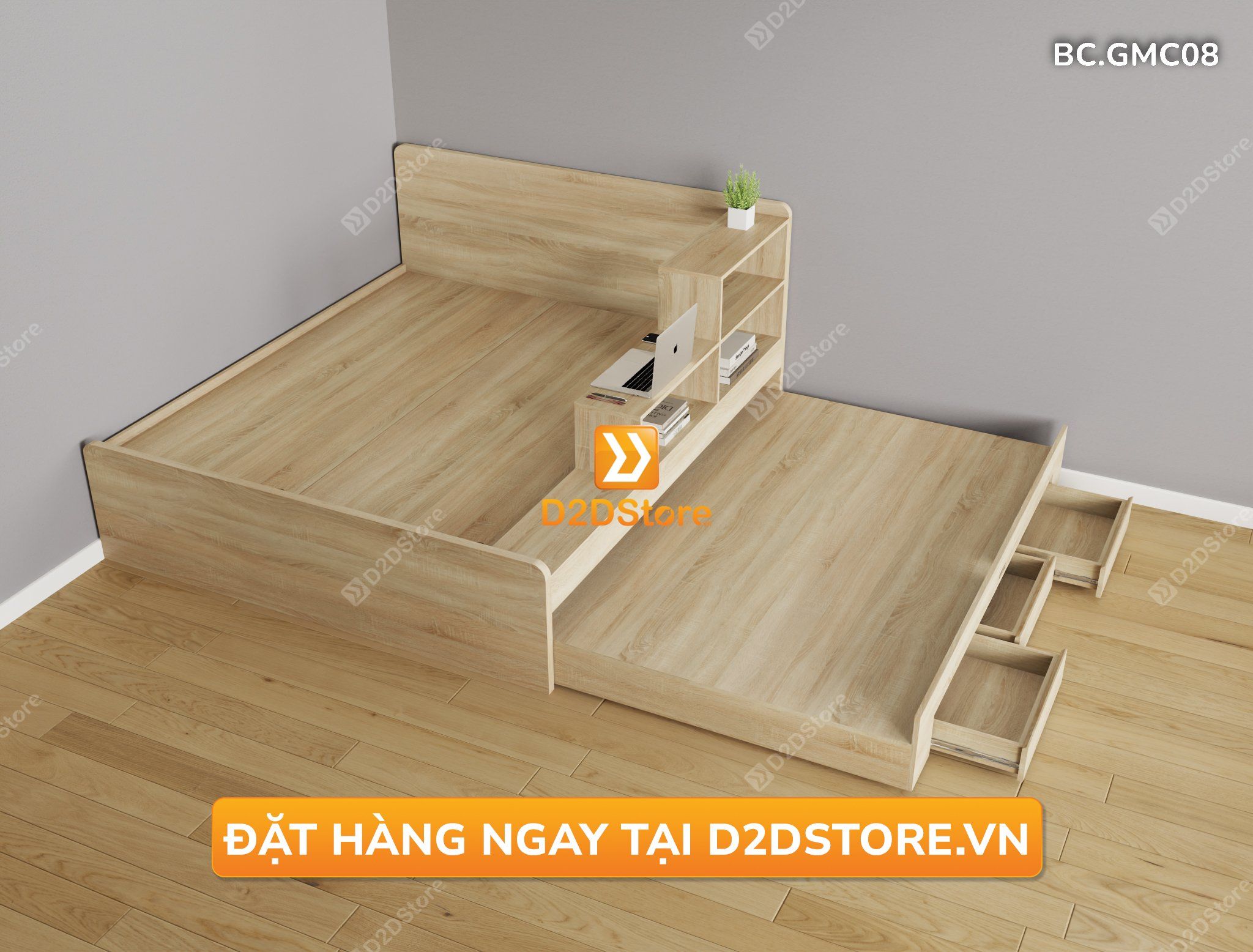  Giường kéo 2 tầng thông minh nhiều kích thước mã BC.GMC08 
