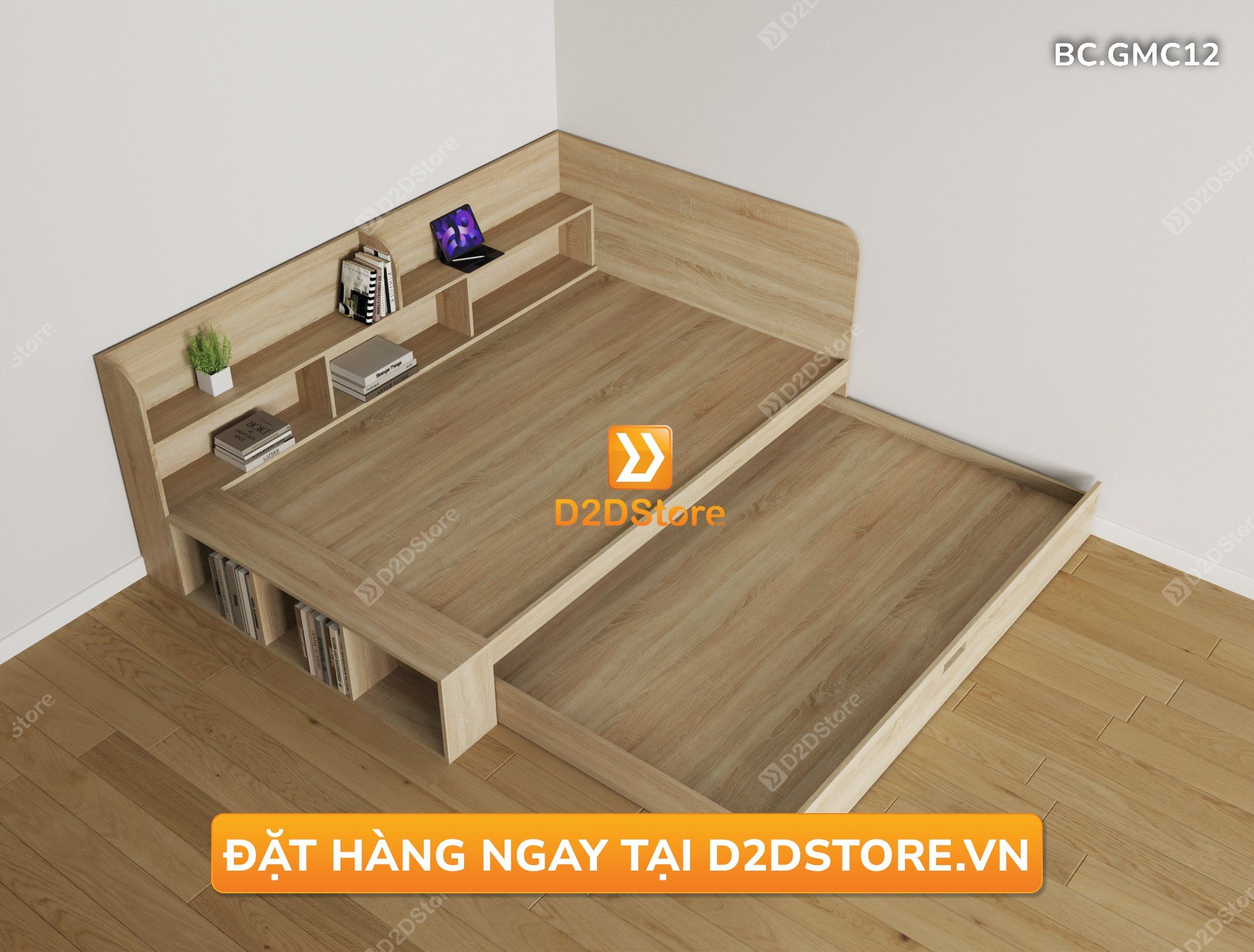  Giường kéo 2 tầng nhiều kích thước mã BC.GMC12 