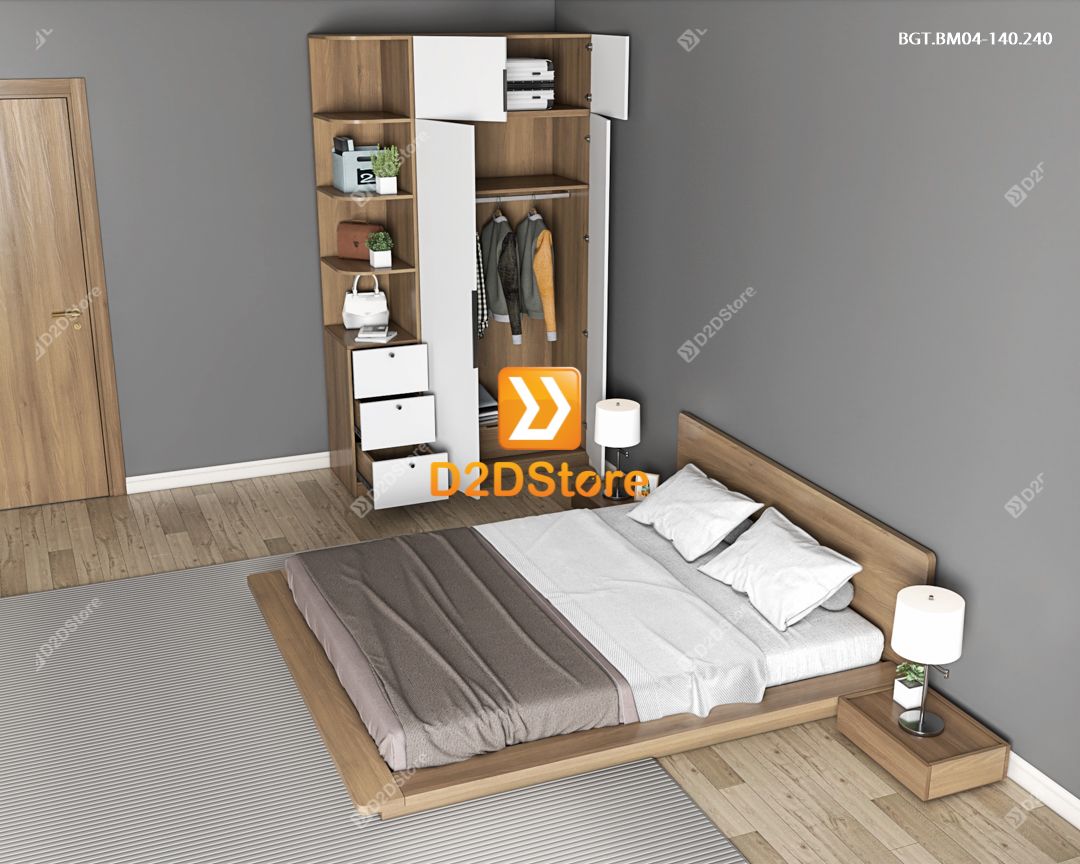  Bộ giường tủ phòng ngủ bố mẹ BGT.BM04-140.240 