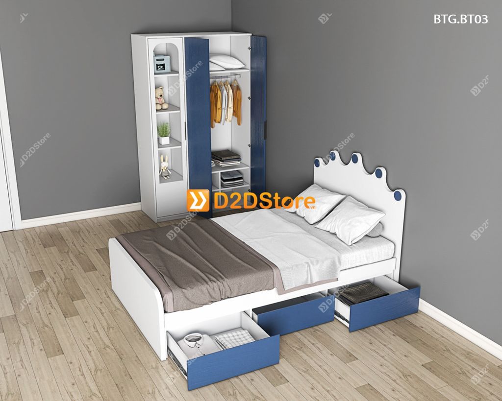 Bộ giường tủ phòng ngủ bé trai BTG.BT03