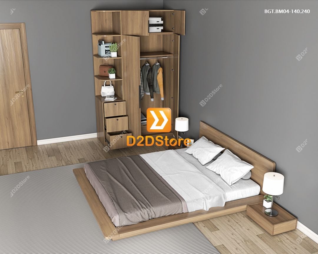  Bộ giường tủ phòng ngủ bố mẹ BGT.BM04-140.240 