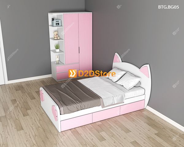 Bộ giường tủ phòng ngủ bé gái BTG.BG05