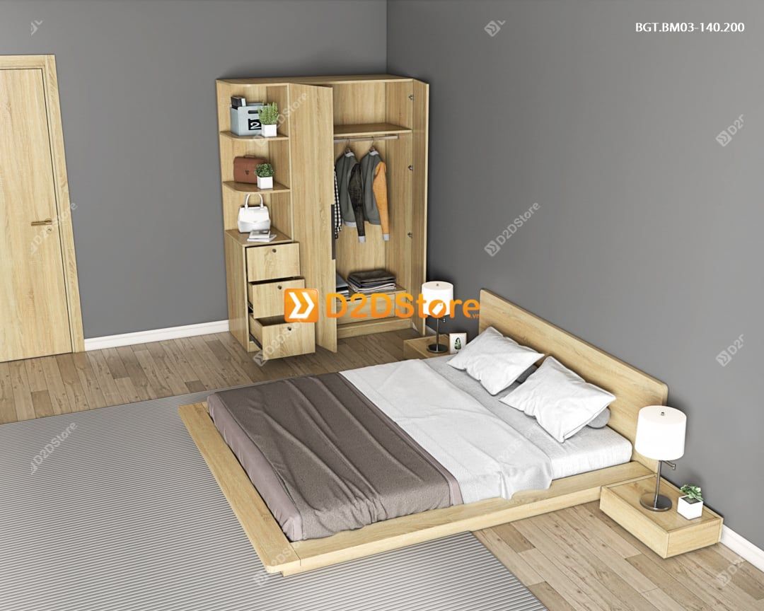  Bộ giường tủ phòng ngủ bố mẹ BGT.BM03-140.200 