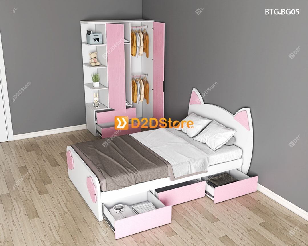  Bộ giường tủ phòng ngủ bé gái BTG.BG05 