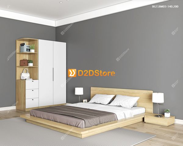 Bộ giường tủ phòng ngủ bố mẹ BGT.BM03-140.200