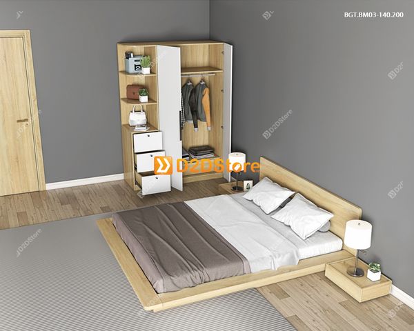 Bộ giường tủ phòng ngủ bố mẹ BGT.BM03-140.200