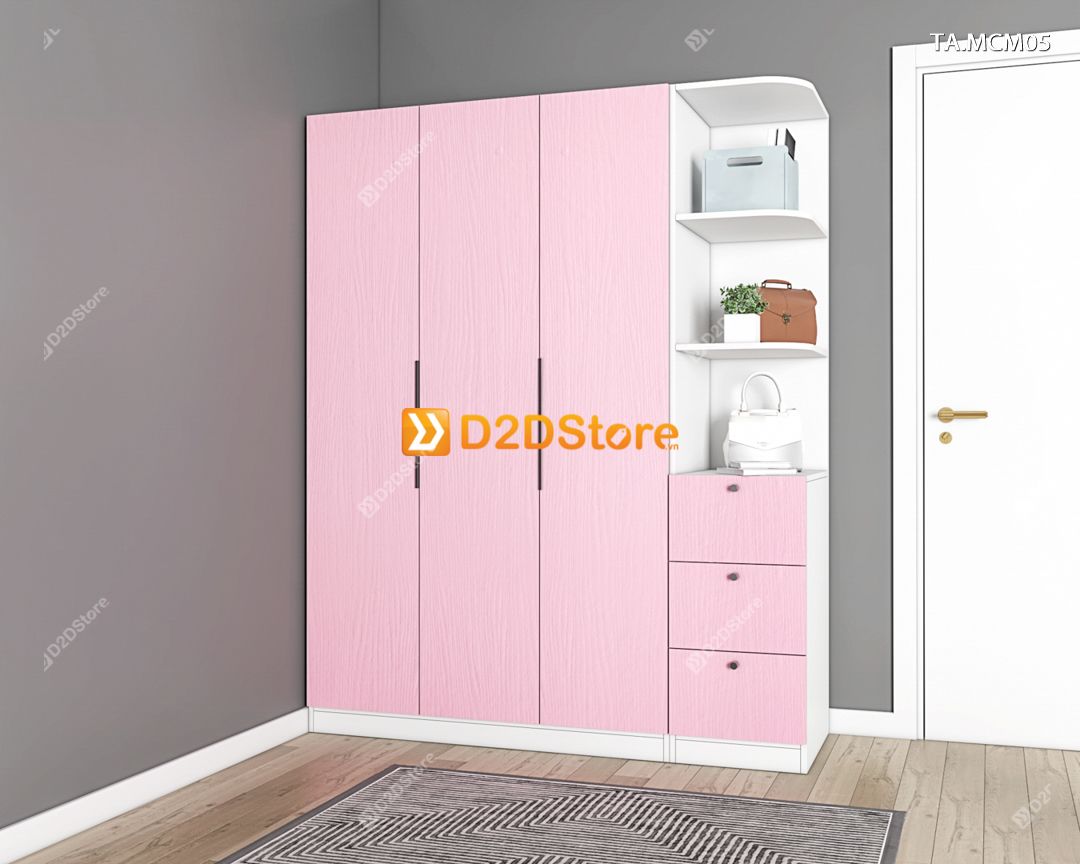  Tủ quần áo gỗ phủ melamine cánh mở TA.MCM05 