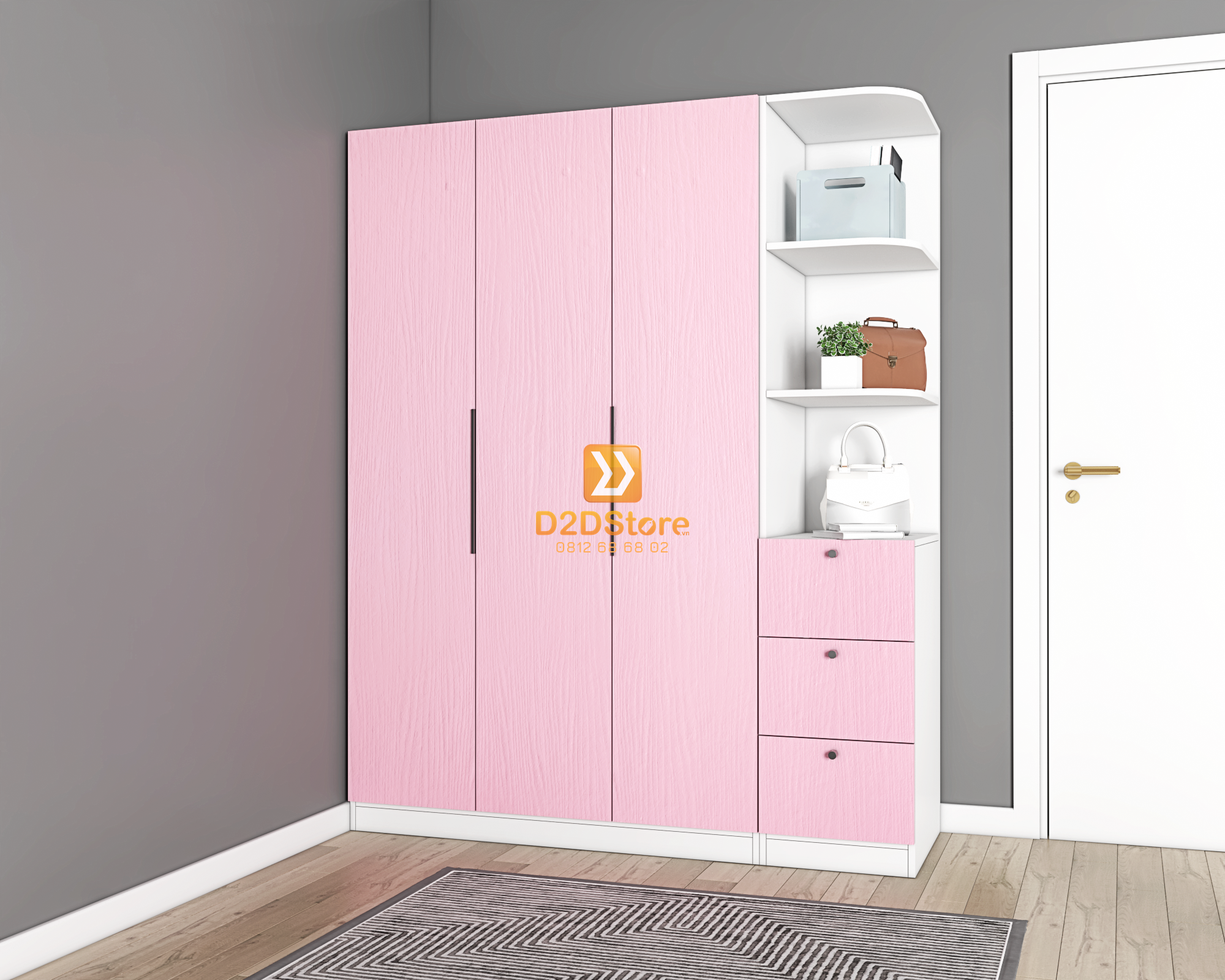  Tủ áo melamine cánh mở TA.MCM05 