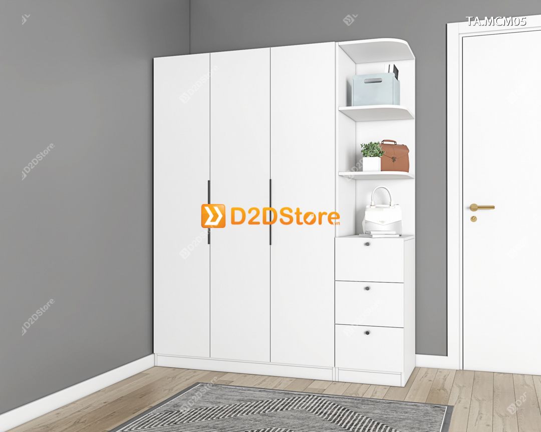  Tủ quần áo gỗ phủ melamine cánh mở TA.MCM05 