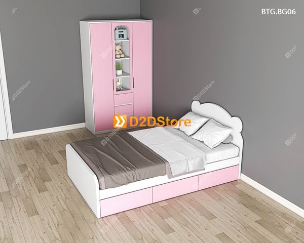Bộ giường tủ phòng ngủ bé gái BTG.BG06