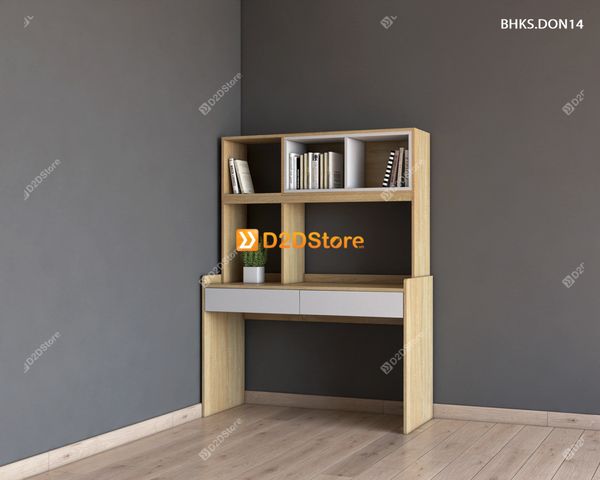 Bàn học đơn cho bé có kệ sách BHKS.DON14