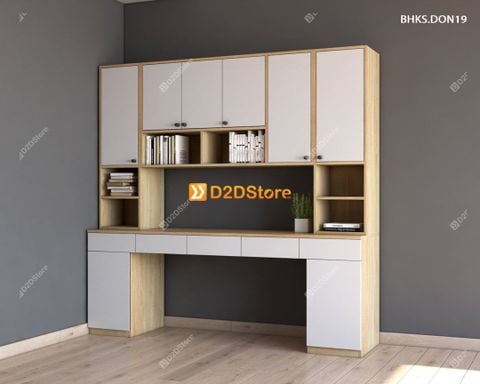 Bàn học đơn cho bé có kệ sách BHKS.DON19