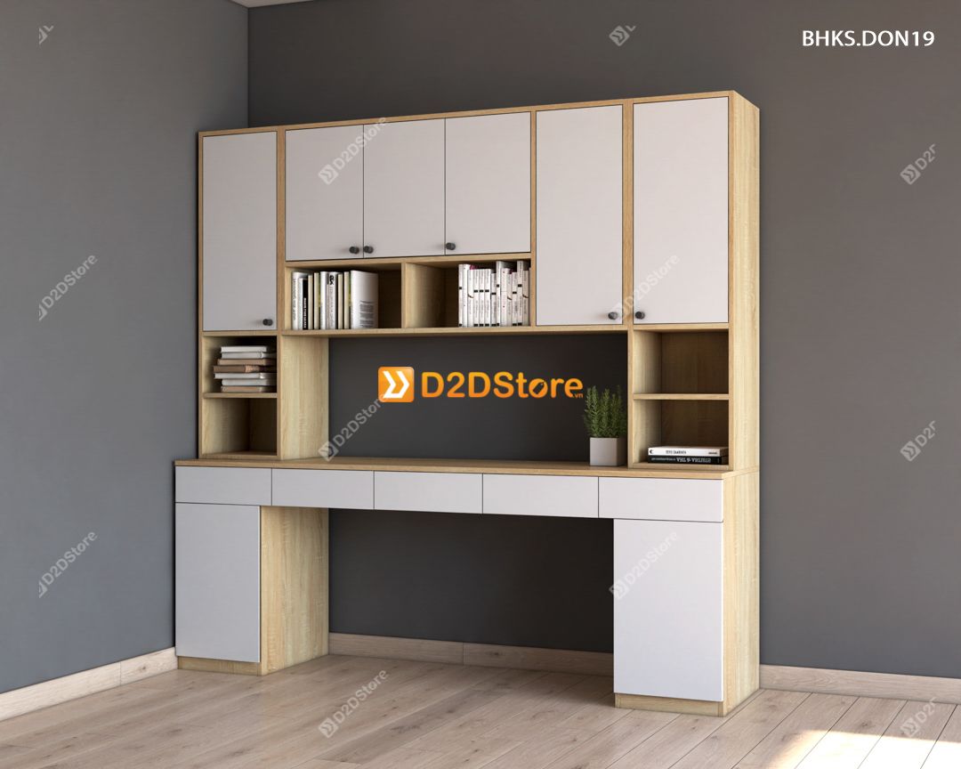  Bàn học đơn cho bé có kệ sách BHKS.DON19 