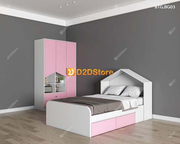 Bộ giường tủ phòng ngủ bé gái BTG.BG03
