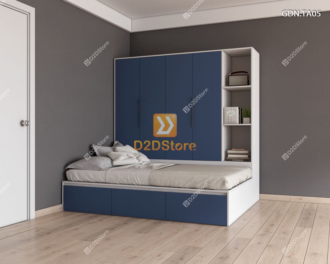  Giường ngủ kết hợp tủ áo GDN.TA05 