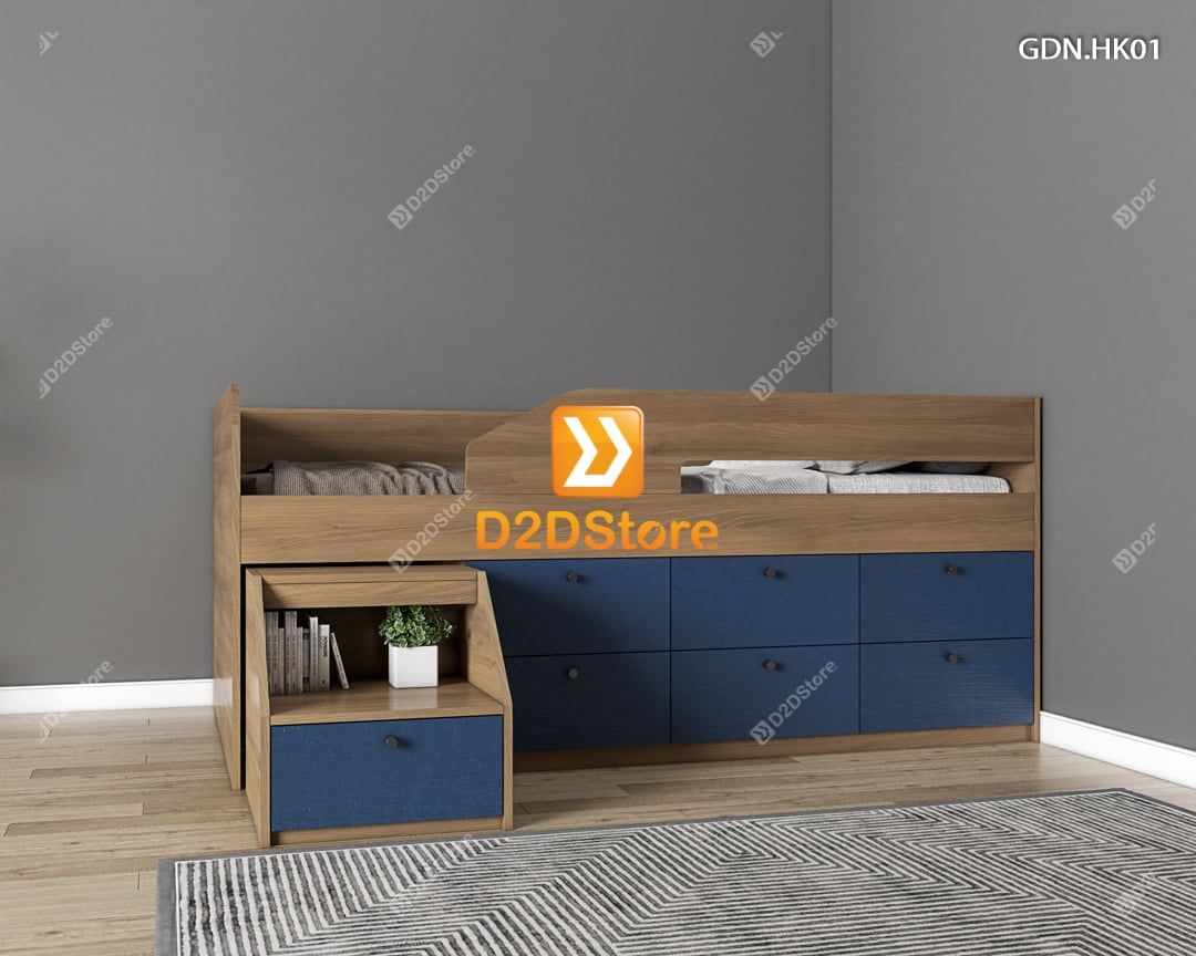  Giường ngủ kết hợp nhiều hộc kéo GDN.HK01 