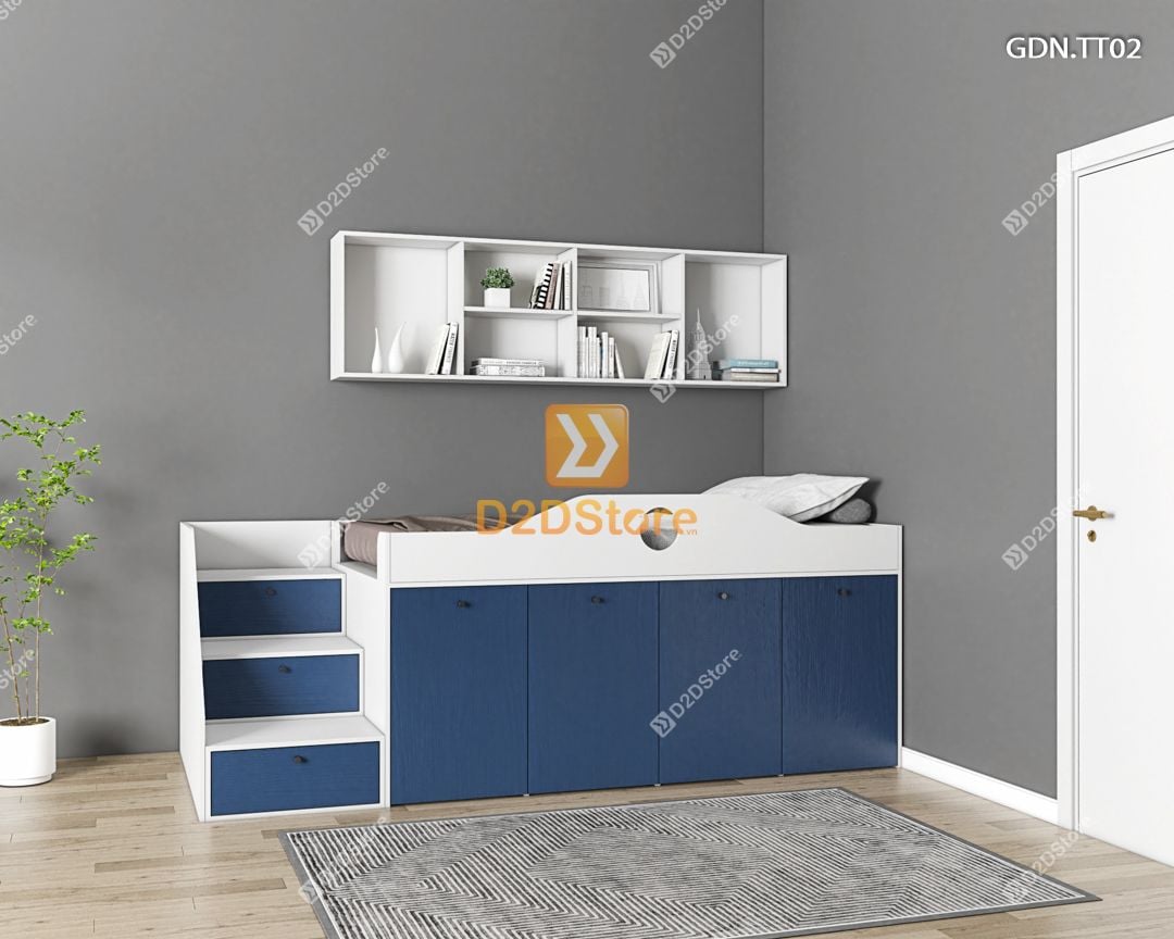  Giường kết hợp tủ áo thấp GDN.TT02 