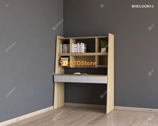 Bàn học đơn cho bé có kệ sách BHKS.DON13