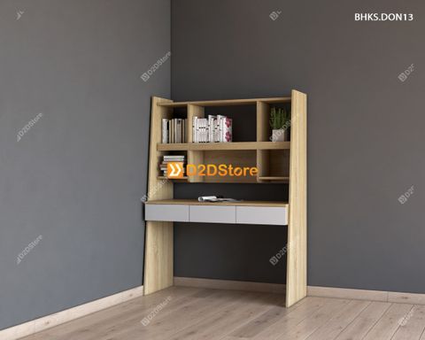 Bàn học đơn cho bé có kệ sách BHKS.DON13