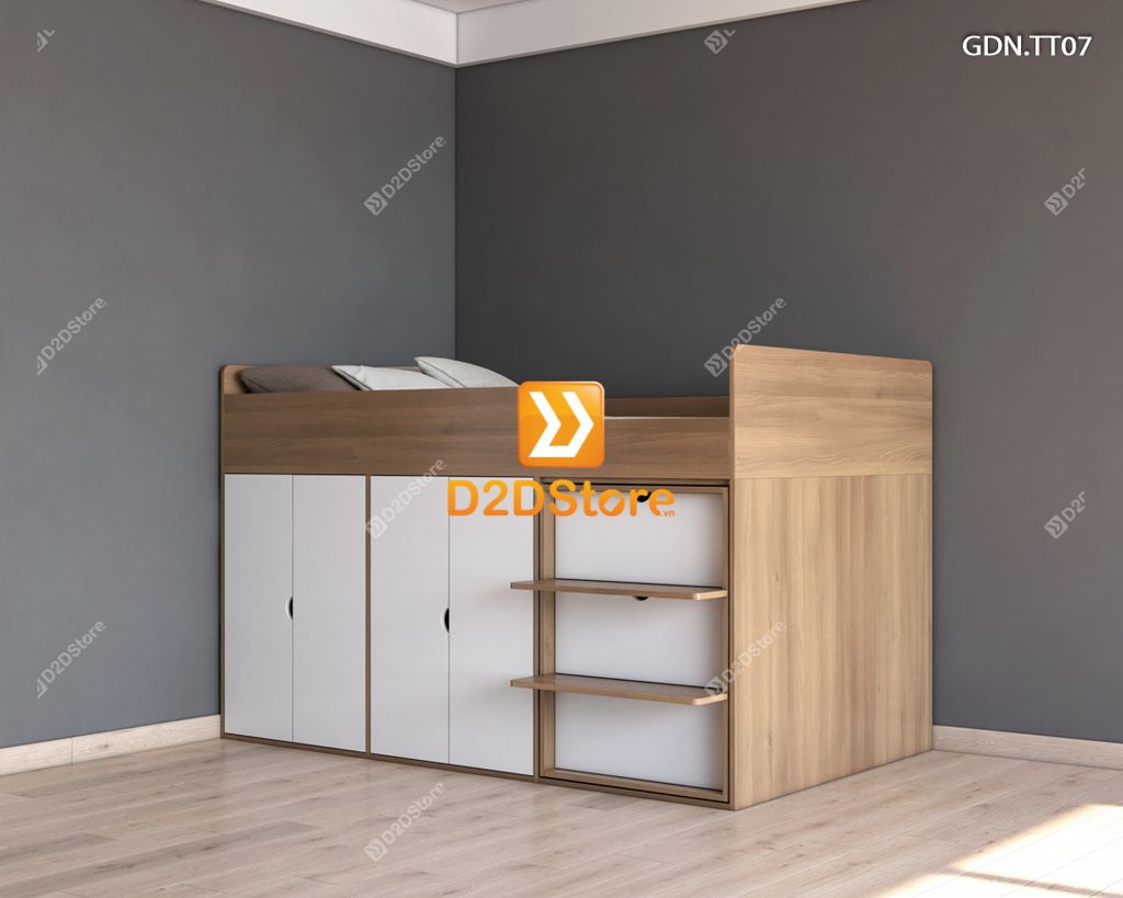 Giường kết hợp tủ áo thấp GDN.TT07