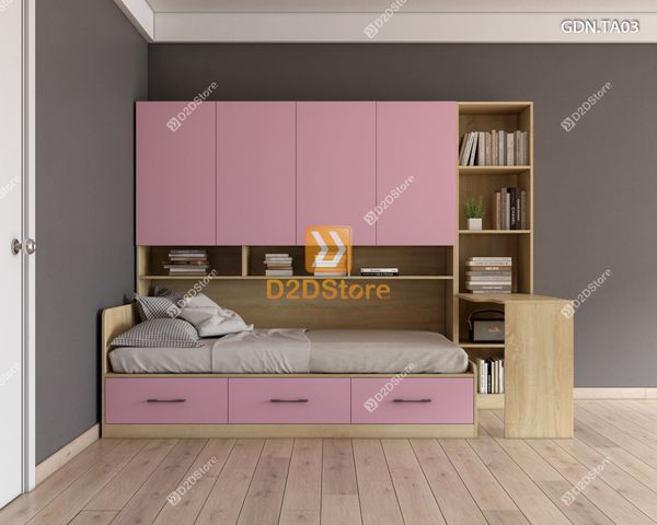 Giường ngủ kết hợp tủ áo GDN.TA03