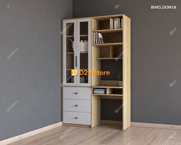 Bàn học đơn cho bé có kệ sách BHKS.DON18