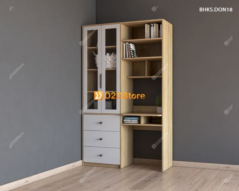 Bàn học đơn cho bé có kệ sách BHKS.DON18