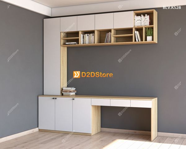 Bàn làm việc kết hợp kệ sách BLV.KS28