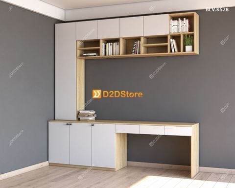 Bàn làm việc kết hợp kệ sách BLV.KS28
