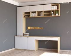 Bàn làm việc kết hợp kệ sách BLV.KS28