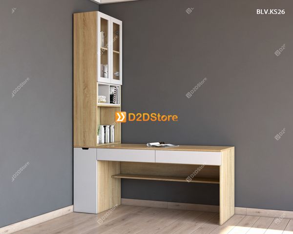 Bàn làm việc kết hợp kệ sách BLV.KS26