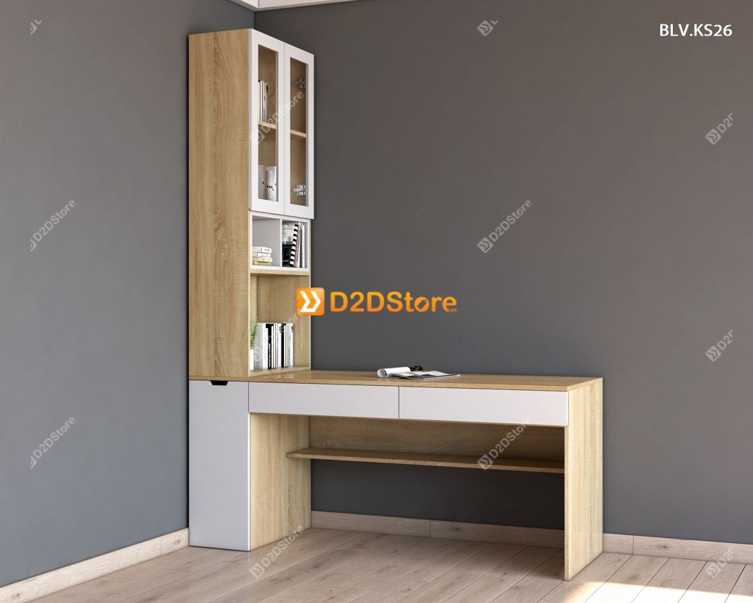  Bàn làm việc kết hợp kệ sách BLV.KS26 