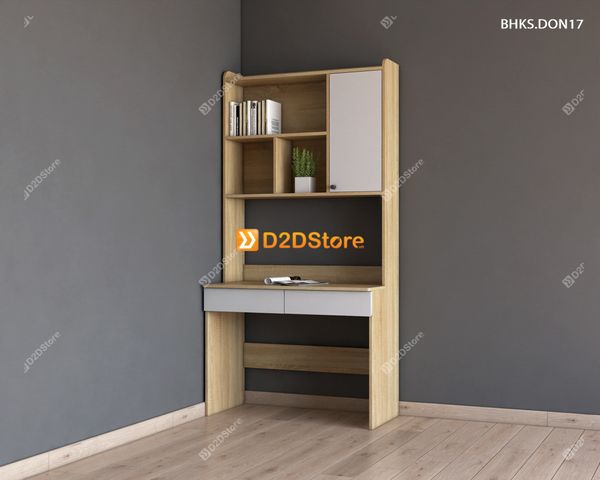 Bàn học đơn cho bé có kệ sách BHKS.DON17