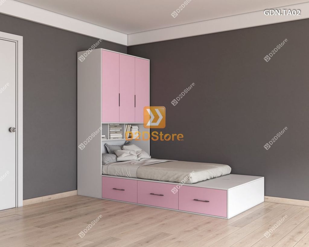 Giường ngủ kết hợp tủ áo GDN.TA02