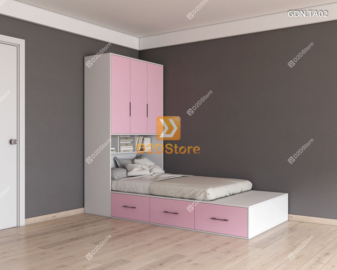  Giường ngủ kết hợp tủ áo GDN.TA02 