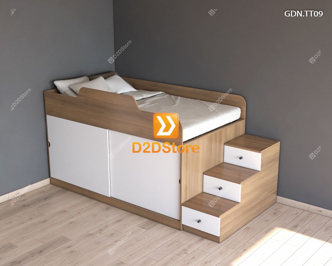  Giường kết hợp tủ áo thấp GDN.TT09 