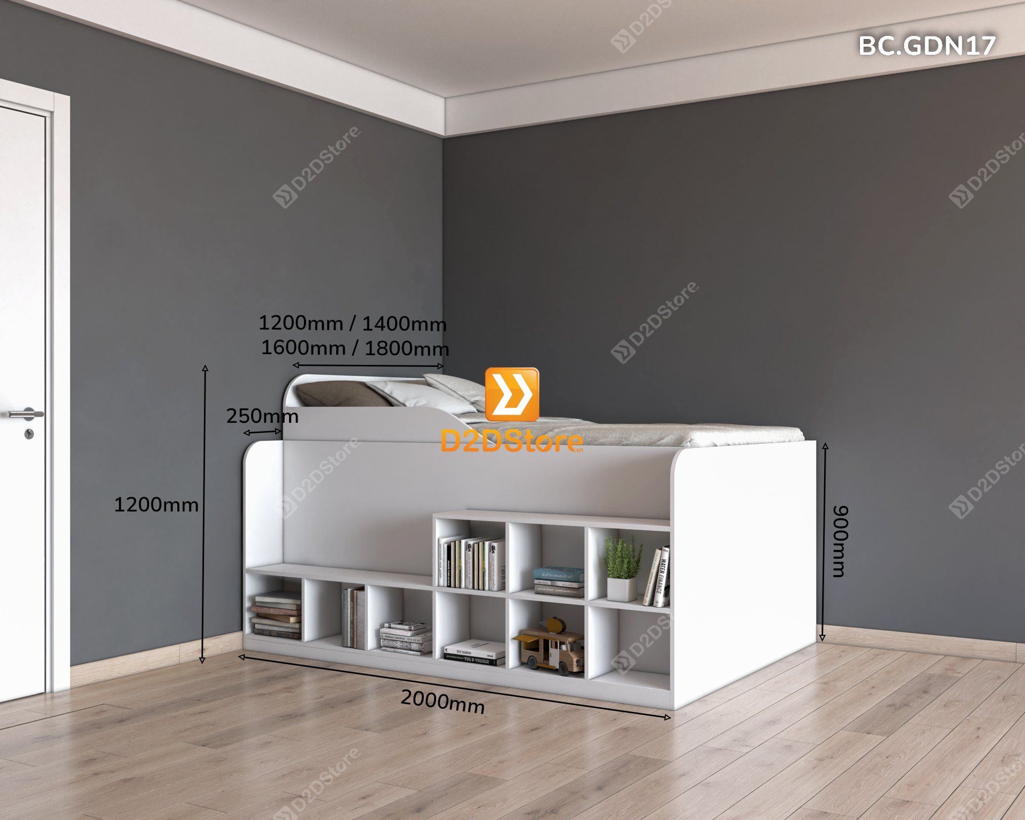  Giường đa năng thông minh nhiều kích thước mã BC.GDN17 