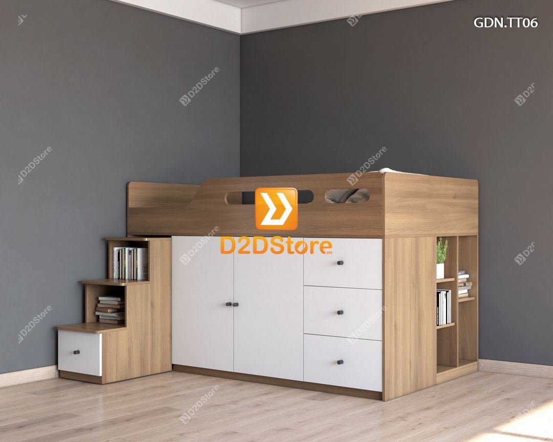  Giường kết hợp tủ áo thấp GDN.TT06 