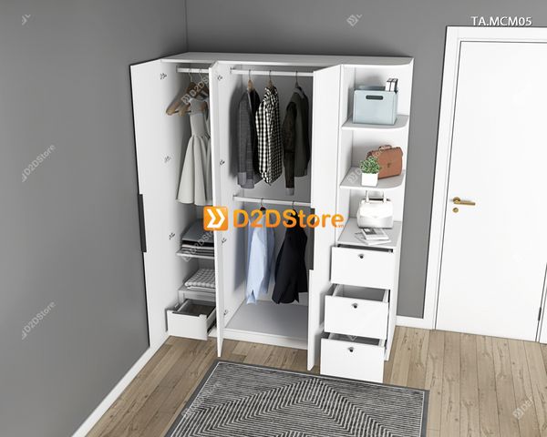 Tủ quần áo gỗ phủ melamine cánh mở TA.MCM05