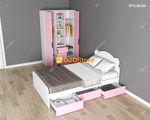 Bộ giường tủ phòng ngủ bé gái BTG.BG06